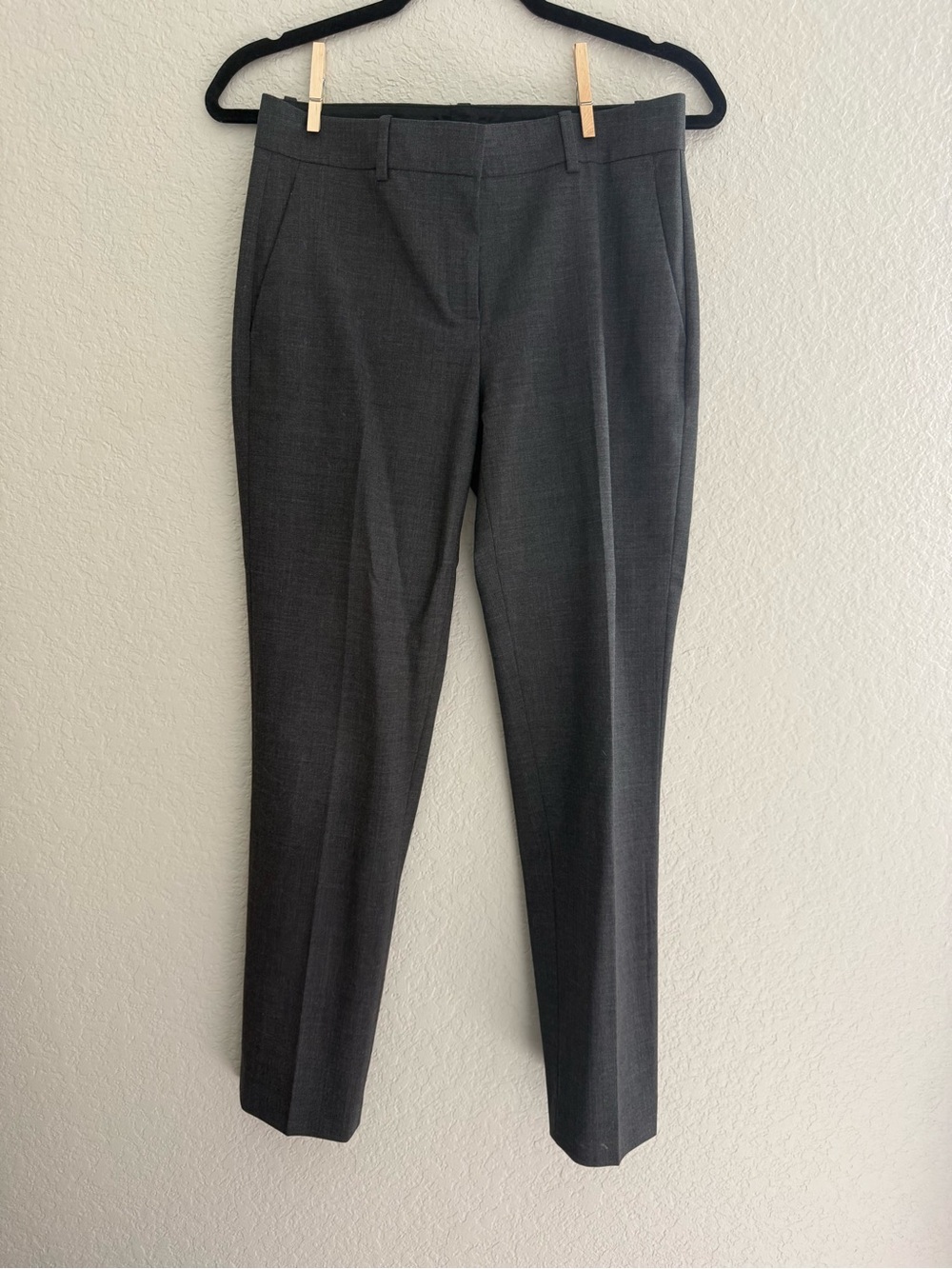 Theory Women's Straight-Leg Dress Pants - Charcoal Gray